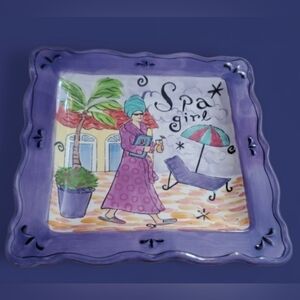 Spa Girl Plate by Jennifer Brinley , Purple